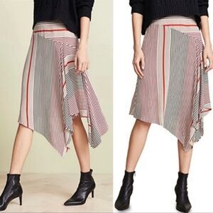 NWT Joie Moni Asymmetrical Striped Skirt 12
